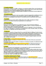 Réglement intérieur camping du Var